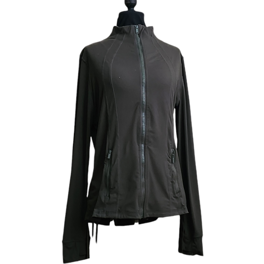 Elsie Buttery Soft Jacket Dk Olive Long Slv Zip Thumb Hole Pockets Sunbeam & Co.